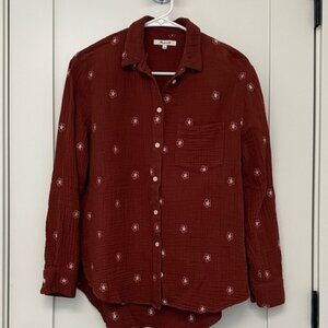 Haut Madewell En Dentelle Brodée - Coupe Swing, Boutonnage Devant, Taille XS, Neuf